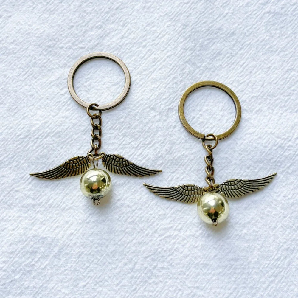 Retro Gold color Snitch Key Chains Hogwarts