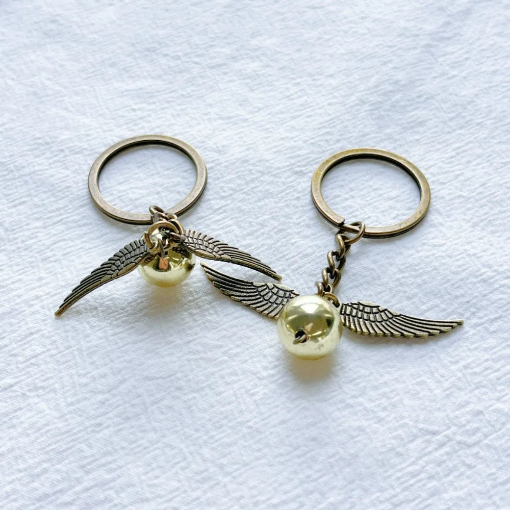 Retro Gold color Snitch Key Chains Hogwarts