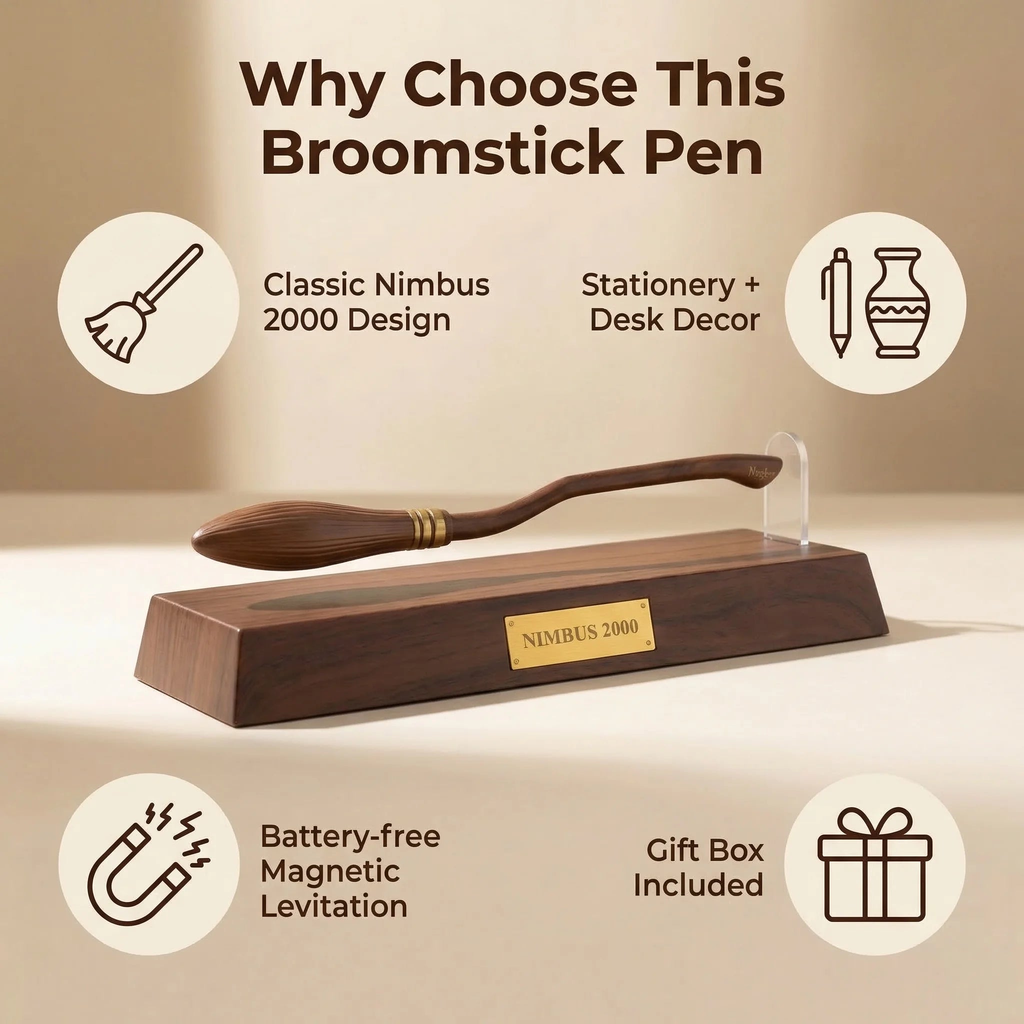 Nimbus 2000 Floating Broom Pen Magnetic Levitating