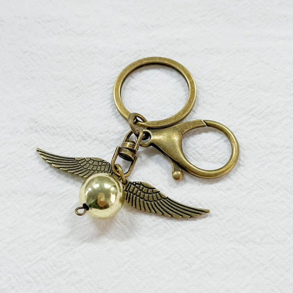 Retro Gold color Snitch Key Chains Hogwarts